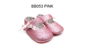 Baby girl pre-walk ballets , features with glitter upper and flower cotton lining . It's the dreamy ballerina for your baby girl ! 